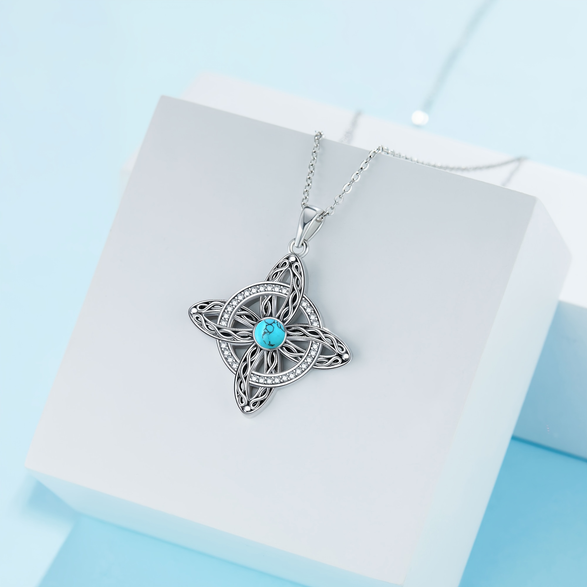 Women's 925 Sterling Silver Celtic Pendant Necklace